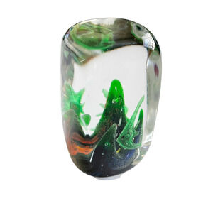 Art Glass Angel Fish Paperweight Aquarium Sea Life Coral Reef Seaweed